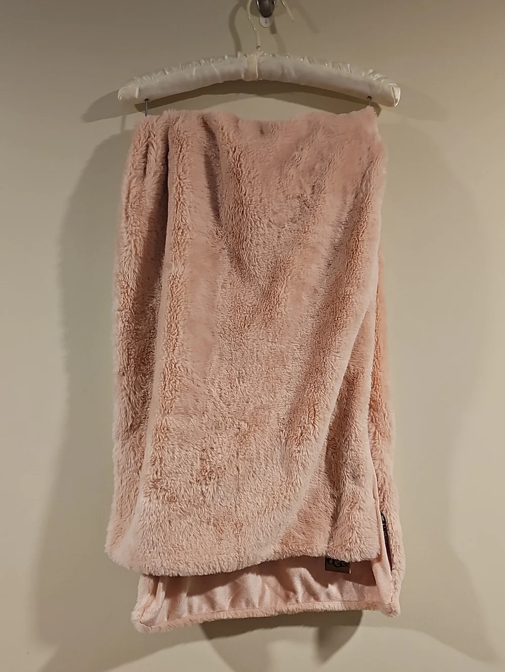 UGG Plush Faux-Fur Body Pillow Cover in Blush
